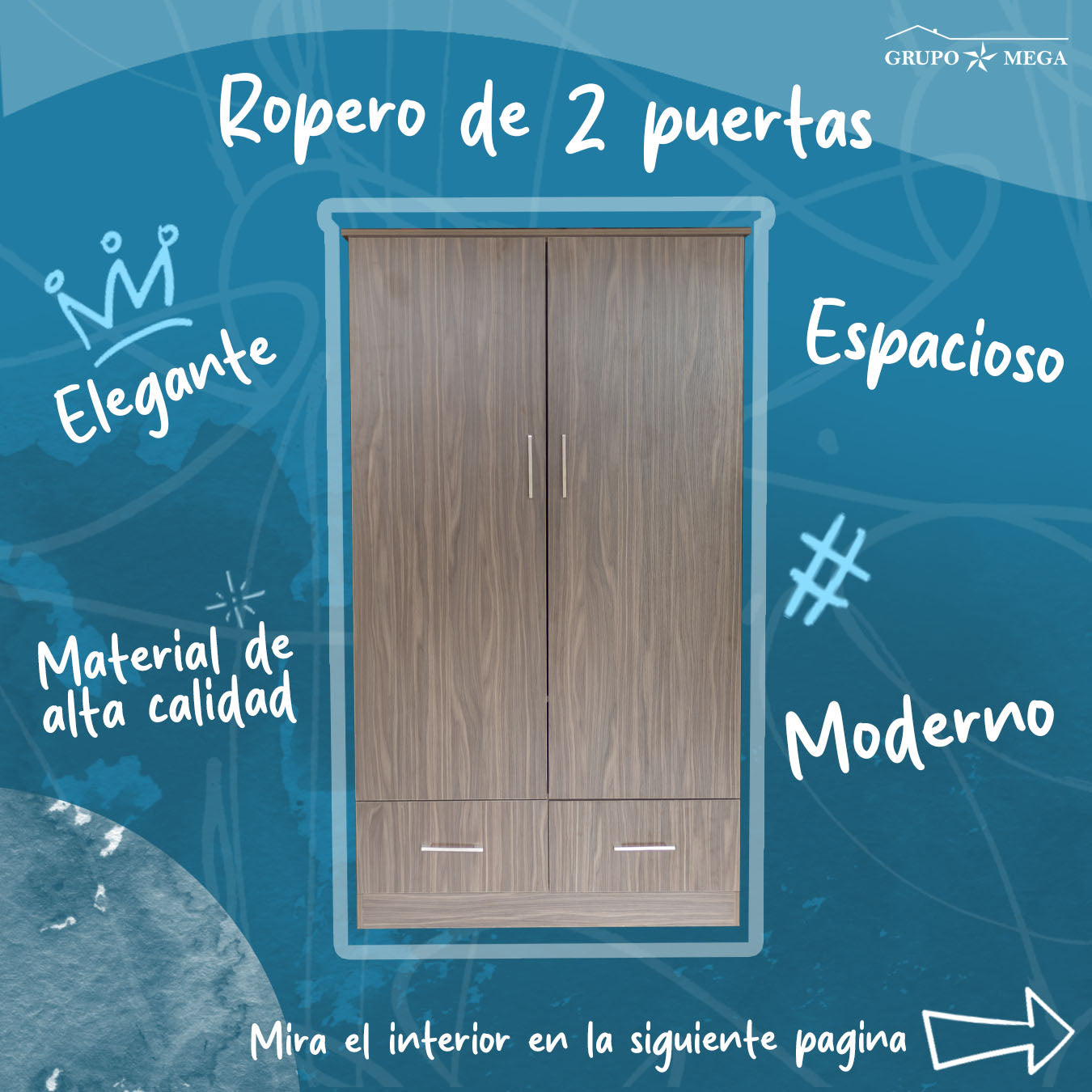 Ropero 2 Puertas de Melamina